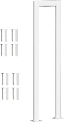 Produktbild von Faziango 55cm U-Form Treppengeländer Weiß Eisen Elliptische Röhre Handlauf für Treppen für Universal Innen und Außen , Flure