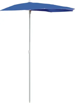 Produktbild von vidaXL Halb-Sonnenschirm mit Mast 180x90 cm Azurblau