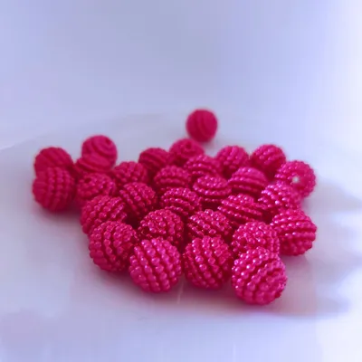 Obrázok produktu pre Akrylové guľaté korálky, 10 mm, 30 ks, červená / bordó