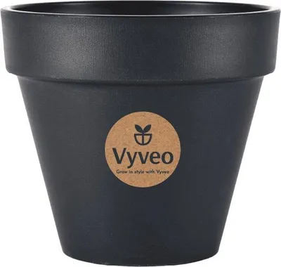 Immagine prodotto di Vyveo - Vaso da fiori Oslo - Nero - 23x20