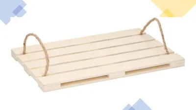 Produktbild von Dekoratives Serviertablett aus Holz im rustikalen Paletten-Design, 36x24x2cm