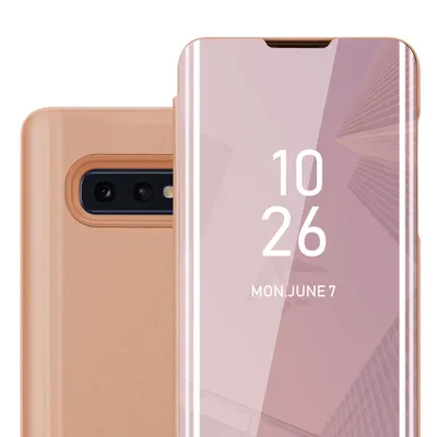 Obrázek produktu pro Cadorabo Case kompatibilní s Samsung Galaxy S10e v KUNZIT ROSA - Clear View Mirror Protective Case - Ultra Slim Case Cover Case with Stand Function 360 Degree Protection Book Flap Style