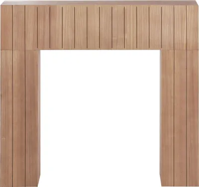 Zdjęcie produktu dla BELIANI Portal kominkowy jasnobrązowy MDF 110 x 23 x 100 cm rzeźbiony obudowa salon sypialnia styl tradycyjny