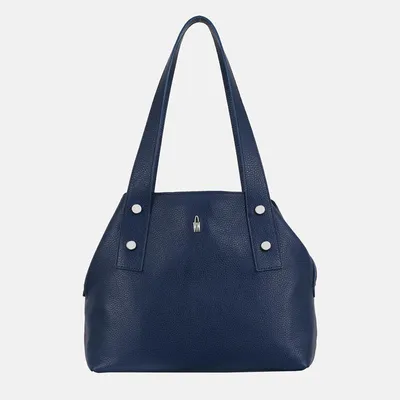 Image de MAKEDA - Sac à main en cuir bleu marine