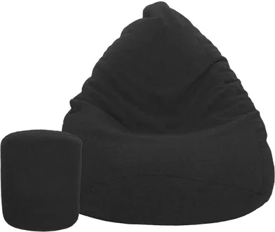Image de Sac d'assise 100x75 avec pouf agneau noir