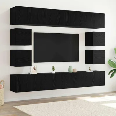 Produktbild von Maison Exclusive - TV-Schrankset 8 pcs Schwarz Eichen-Optik Holzwerkstoff