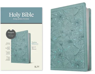 Produktbild von KJV Thinline Reference Bible, Filament Enabled (Leatherlike, Floral Leaf Teal, Red Letter)