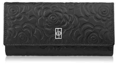 Produktbild von Damen Portemonnaie aus Leder mit Blumenprägung schwarz mit RFID-Schutz Paolo Peruzzi AL-12-BL