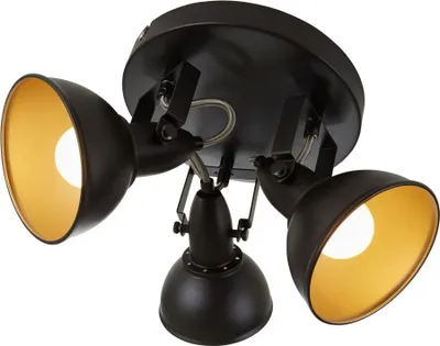 Produktbild von Deckenleuchte Dreh-& Schwenkbar 3xE14 40W Schwarz-gold Ø 21cm Briloner