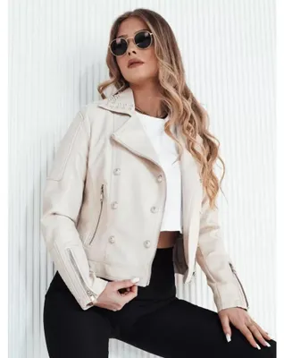 Imagen del producto de Chaqueta de cuero beige TRUCCO, talla M (para mujer)