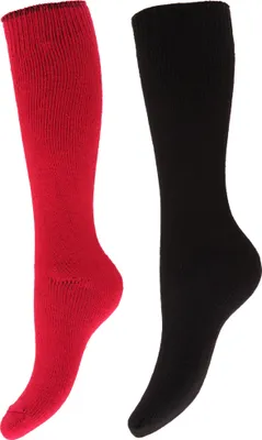 Image de Chaussettes d'hiver thermiques pour femmes pour bottes en caoutchouc, 2 paires W259 (37-41 EUR) (Rose/Noir)