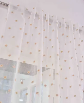Produktbild von 2 er Set Gardine HxB 245x145 cm Natur Taupe Pompom »VALENCIA« Multiband Aufhängung Scherli Transparent Leinen-Optik, 2023400-408S-2
