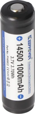 Produktbild von Keeppower 14500 1000mAh, 3,7V Li-Ion-Akku Abmessungen 52x14,3mm geschützt, mit UL Zulassung