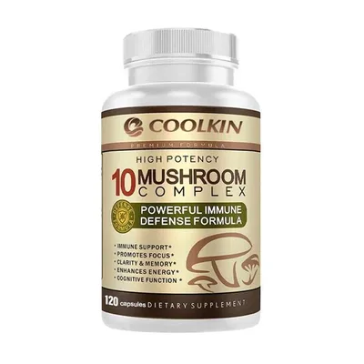 Immagine prodotto di 10 Complesso di funghi 3000mg (120 capsule) integratore alimentare, cervello, memoria, concentrazione, funzioni cognitive, salute, energia, sistema immunitario