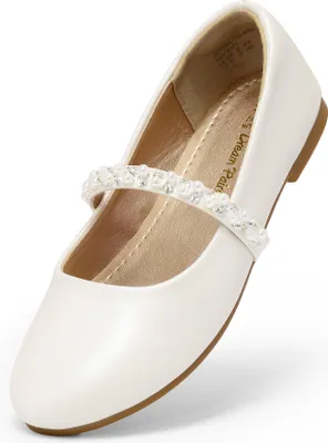 Produktbild von DREAM PAIRS Mädchen Mary Jane Strap Flache Schuhe Ballerinas Prinzessin Schuhe Flache Schulschuhe,Farbe: ELFENBEIN, Größe: 37.5