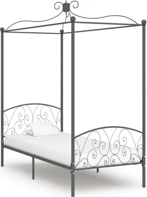 Produktbild von Möbel Himmelbett-Gestell Grau Metall 100 x 200 cm - Klassische Betten 284481