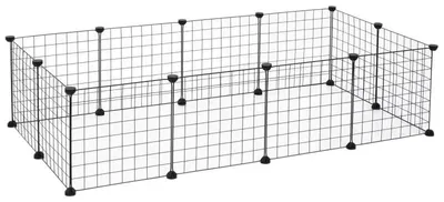 Obrázek produktu pro Klec PawHut pro menší zvířata – kovová klec | Barva: černá | Rozměry: 73 x 106 x 36 cm