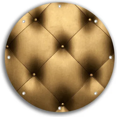 Produktbild von Wallario rundes Outdoor-Poster für Garten oder Balkon, Motiv Goldene Ledertür, 30 cm Durchmesser
