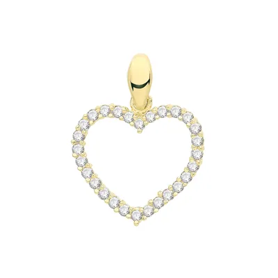 Image de Pendentif Femme Coeur Or 375/1000 avec Oxyde de Zirconium - 18mm*14mm; TRS34429