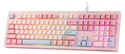 Zdjęcie produktu dla Klawiatura membranowa - Przewodowa - Podświetlenie RGB - Pełnowymiarowa z klawiaturą numeryczną