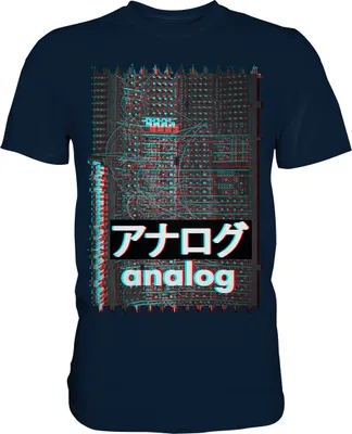 Produktbild von Synthesizer Glitch Japan Analog Modular Synth T-Shirt – Navy / L