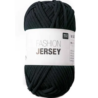 Produktbild von Rico Design Fashion Jersey, Fein, Schwarz, Baumwolle/Polyamid, 72 m, 50 g