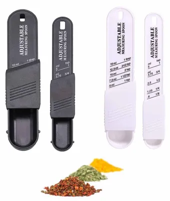 Obrázek produktu pro Sada 4 v 1, nastavitelné odměrky – bílá/černá