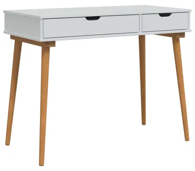Image de vidaXL Table de maquillage FAUSKE, blanche, 100 x 50 x 78 cm