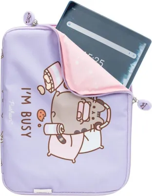 Produktbild von Pusheen, Etui Tablet 11" „I’m Busy“ weich, kratzfest, Lavendel