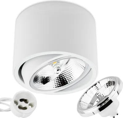 Produktbild von LUMILED Aufbauspot LED Aufbauleuchte Deckenspot Deckenlampe Spot rund weiß + LED-Leuchtmittel ES111 GU10 15W Warmweiß 3000K 230V 24°