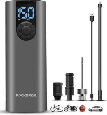 Produktbild von ROCKBROS Fahrradpumpe Elektrisch Akku Luftpumpe 2600mAh, 150PSI