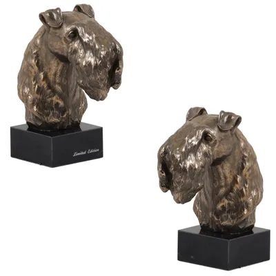 Imagen del producto de Art-Dog Busto – Kerry Blue Terrier – moldeado en polvo de bronce y resina