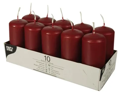 Imagen del producto de Velas tipo stompka, diámetro 40 mm, altura 90 mm, color burdeos
