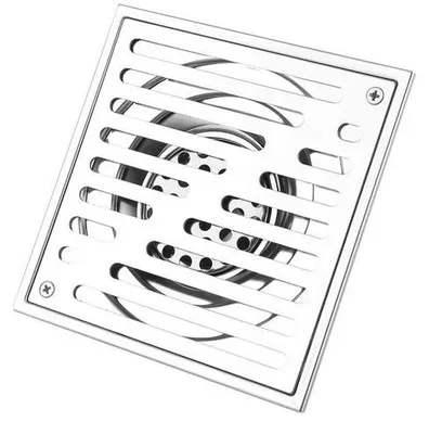 Immagine prodotto di Scarico a pavimento in acciaio inossidabile quadrato Unyqoos®, 150 x 150 mm, per bagno e cucina, con sistema anti-odore, griglia rimovibile e resistente alla corrosione