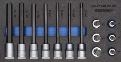 Produktbild von GEDORE 1500 CT1-IN 19 LKM Satz Schraubendrehereinsätze 1/2" in Check-Tool-Modul, 2308932