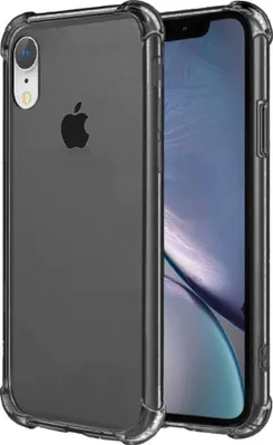 Produktbild von Smartphonica iPhone Xr transparente stoßfeste Silikonhülle mit Bumper - Schwarz
