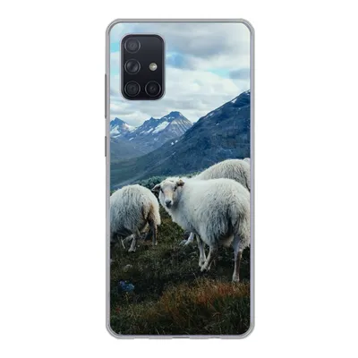 Produktbild von MuchoWow® Handyhülle Schutzhülle Hülle für Samsung Galaxy A51 Schafe - Natur - Berge Silikon Softcase Handy Hülle - Schutzabdeckung