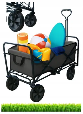 Produktbild von Ekspand | Strandwagen Wt03-2 - Grau - 145 L - Klappbar - 10 Kg - Gartenwagen