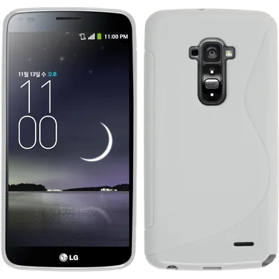 Produktbild von PhoneNatic Case kompatibel mit LG G Flex - weiß Silikon Hülle S-Style + 2 Schutzfolien
