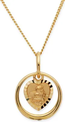 Produktbild von Unique Taufring 333er Gold Zirkonia Engelsanhänger KTR0028