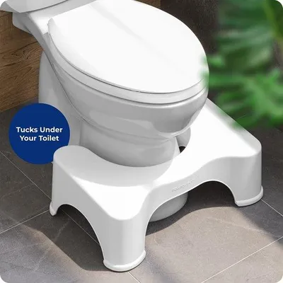 Imagen del producto de Silla de inodoro de 7 pulgadas de altura, color blanco. Mejora la postura