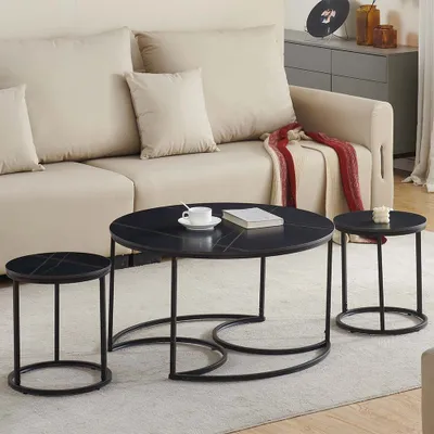 Produktbild von Milton & Oldbrook Couchtisch Set Lamego Marmor Schwarz
