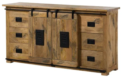 Immagine prodotto di MASSIVMOEBEL24 | Sideboard Mango 170x45x90 natur lackiert RAILWAY #193