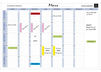 Image de Exacompta Planning magnétique mensuel textes en français Blanc 57150E
