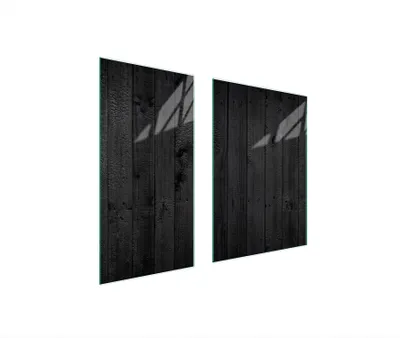 Produktbild von Herdabdeckplatten 2 teilig 75x52 Glaskeramikkochfeld Abdeckung Glas Schneidebrett Holz Schwarz