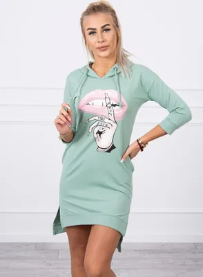 Obrázek produktu pro Kesi Dámské mikinové šaty Essylott tmavá mátová Univerzální