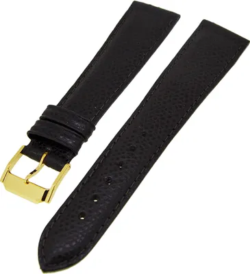 Produktbild von Uhrenarmband Lederband Dunkelbraun Ton in Ton 18mm Dornschließe Gold