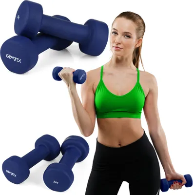 Obrázek produktu pro Sada činek Gymtek® - 2x 2kg činky - sada činek pro silový trénink, fitness, cvičení - gymnastické činky, činky do domácí posilovny