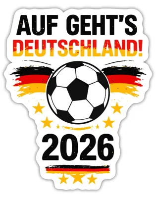 Produktbild von Spreadshirt Auf Geht's Deutschland 2026 Fußball Fan Sticker Aufkleber, 10 x 10 cm, Mattweiß
