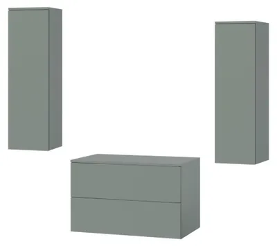 Produktbild von Badezimmerset 3-Teilig: Unterschrank + 2 Hochschränke Color Aloe (2S 80 + 1D 100 X2)
